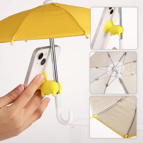 SearchFindOrder Phone Shade Innovative Adjustable Umbrella Stand with Powerful Suction Cup for Your Mobile Phone, Featuring a Cute Piggy Design