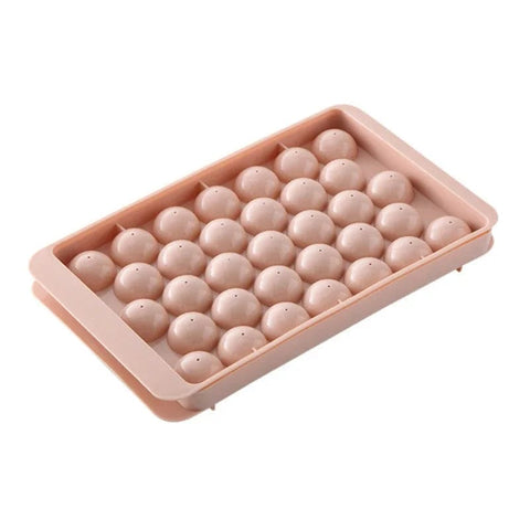 SearchFindOrder Pink 33-in-1 Arctic Sphere Craft Ice Hockey Mold for Whiskey Balls, Popsicles, and Lollipops Ultimate Kitchen Freeze Fun