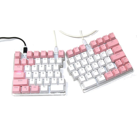 SearchFindOrder Pink / Black Switch Ergonomic 78-Key Split Mechanical Keyboard for Gaming and Office Work