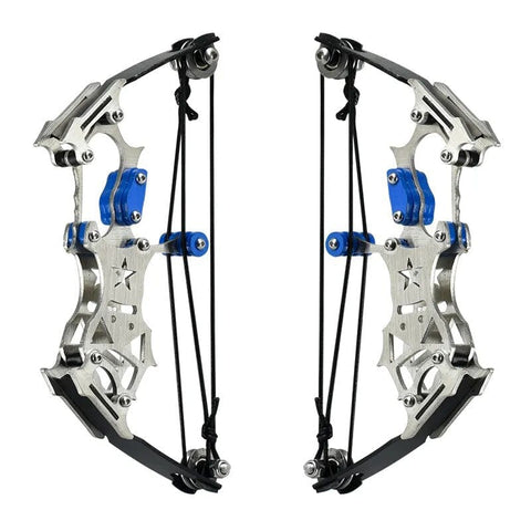 SearchFindOrder Precision Mini Steel Pulley Bow Compact Archery Set for Indoor and Outdoor Fun