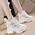SearchFindOrder Q-21 Green / 34 Dynamic Mesh Urban Women's Sneakers with Platform Wedge Heels
