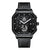 SearchFindOrder QT2472 Exquisite Luxury Men's Sports Quartz Watch, Waterproof, Leather Strap, Chronograph, Luminous, Square Skeleton Dial