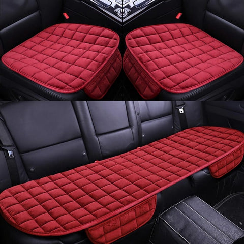 SearchFindOrder Red 3pcs Cozy Guard Vehicle Comfort Covers
