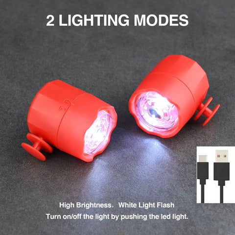 SearchFindOrder Red Glow Stride Rechargeable LED Shoe Lights 2 Pcs