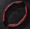 SearchFindOrder Red pair / China Universal Mahogany Wood Grain Steering Wheel Cover - Sleek All-Season Anti-Slip Set
