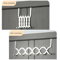 SearchFindOrder Retractable Stainless Steel Door Hook Rack Organizer for Coats, Hats, with Key Holder Storage