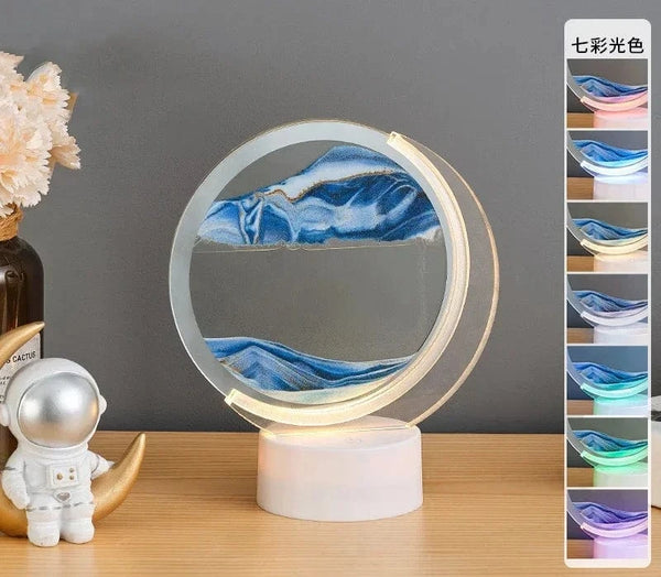 SearchFindOrder Semi-circular-Blue 3D Sandscape Table Lamp