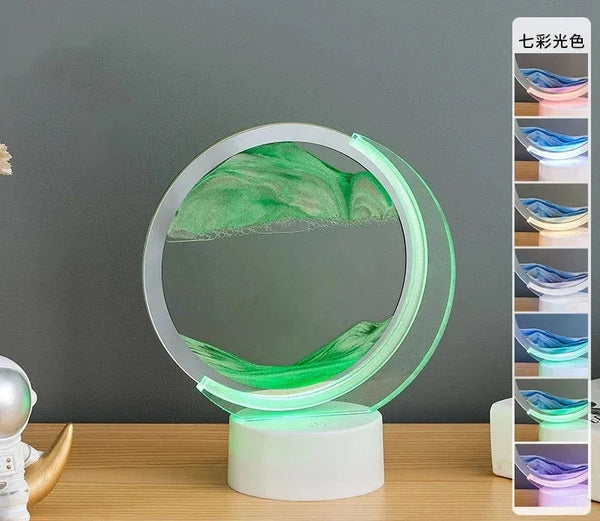 SearchFindOrder Semi-circular-Green 3D Sandscape Table Lamp