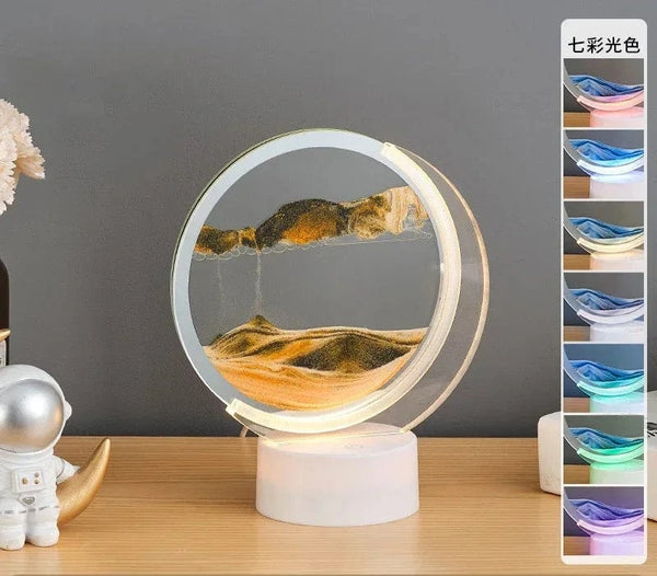 SearchFindOrder Semi-circular-Orange 3D Sandscape Table Lamp