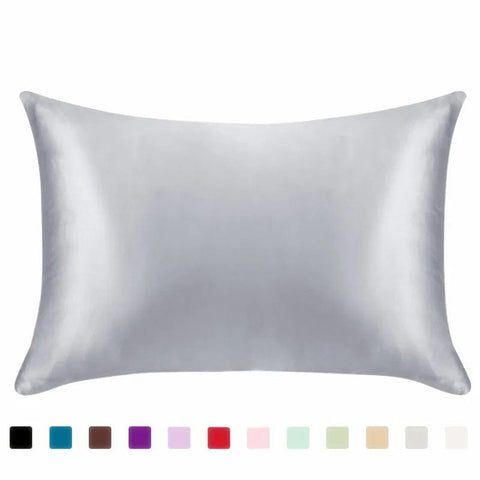 SearchFindOrder Silver Grey / 1PCx51x66cm(20x26in) Silky Satin Standard Queen Pillowcase for Beautiful Hair and Skin