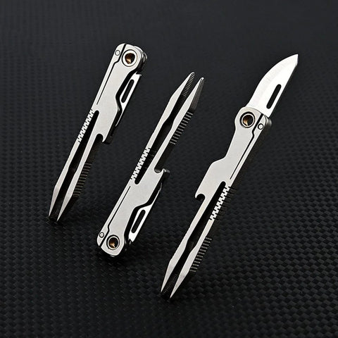 SearchFindOrder Titanium Tweezer Knife Multifunctional Tool for All-Day Use