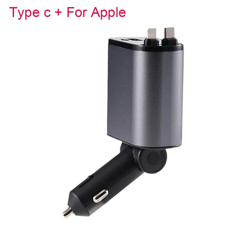SearchFindOrder TYPE C And For Apple / China 4-in-1 Retractable Car Charger USB Type C Cable for iPhone & Samsung
