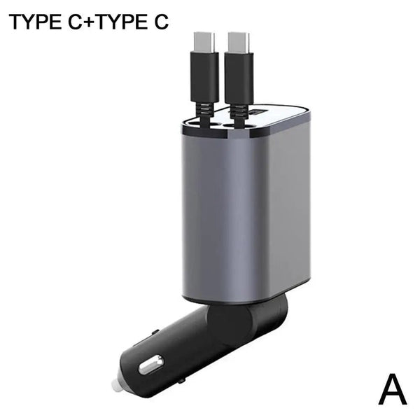 SearchFindOrder TYPE C and TYPE C / China 4-in-1 Retractable Car Charger USB Type C Cable for iPhone & Samsung