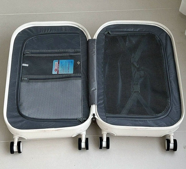 SearchFindOrder Ultimate Stylish Lightweight Travel Suitcase with Charging Port and Cup Holder