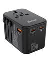 SearchFindOrder Universal Plug / Black 65W GaN 1U2C International Travel Adapter