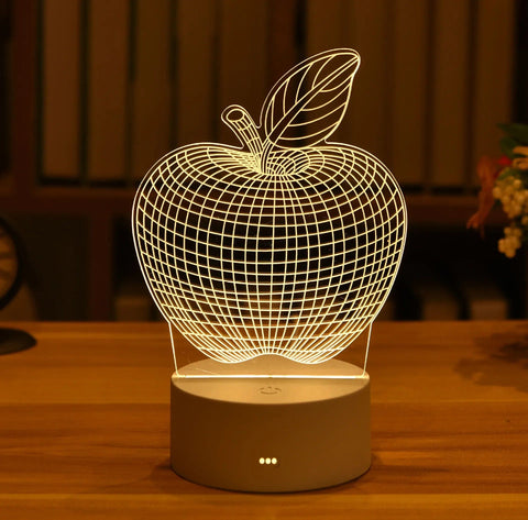 SearchFindOrder USB Warm White / Apple 3D Acrylic LED Lamp with Romantic Love Design for Home