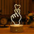 SearchFindOrder USB Warm White / BI XIN 3D Acrylic LED Lamp with Romantic Love Design for Home