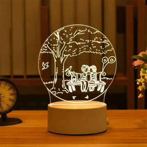 SearchFindOrder USB Warm White / changyi 3D Acrylic LED Lamp with Romantic Love Design for Home