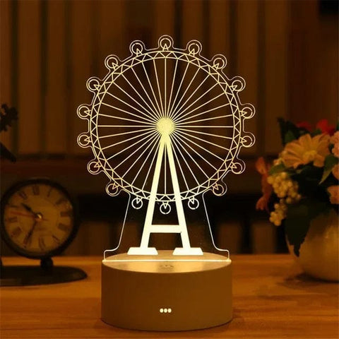 SearchFindOrder USB Warm White / motianlun 3D Acrylic LED Lamp with Romantic Love Design for Home