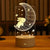 SearchFindOrder USB Warm White / Rabbit moon 3D Acrylic LED Lamp with Romantic Love Design for Home