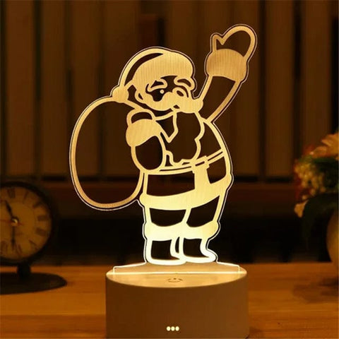 SearchFindOrder USB Warm White / santa 3D Acrylic LED Lamp with Romantic Love Design for Home