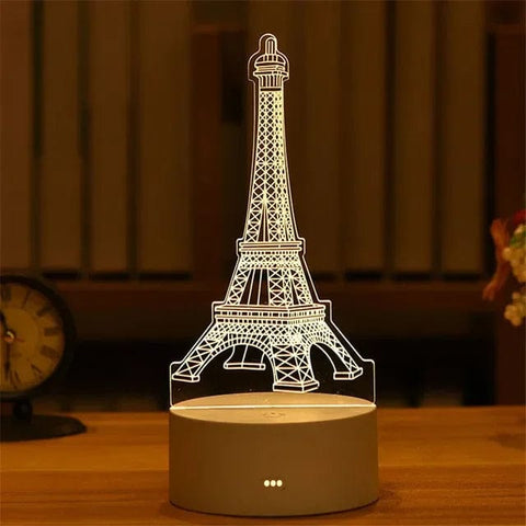SearchFindOrder USB Warm White / tieta 3D Acrylic LED Lamp with Romantic Love Design for Home