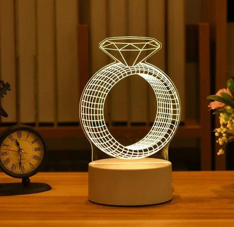 SearchFindOrder USB Warm White / zhuanjie 3D Acrylic LED Lamp with Romantic Love Design for Home