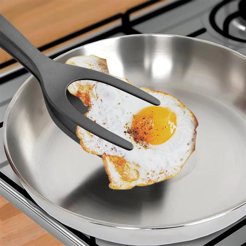 SearchFindOrder Versatile 2-in-1 Grip Flip Tongs for Handling Eggs, French Toast, Pancakes, Omelets, and More
