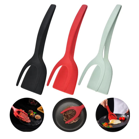 SearchFindOrder Versatile 2-in-1 Grip Flip Tongs for Handling Eggs, French Toast, Pancakes, Omelets, and More