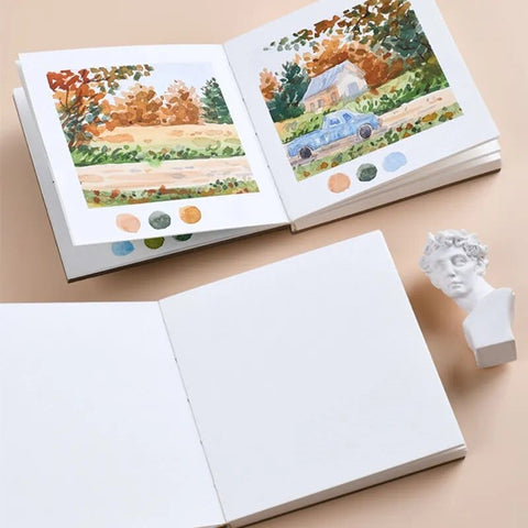 SearchFindOrder Voyage Art 300g A Compact Watercolor Sketchbook with Medium-Heavy Texture and Stylish PU Cover - Perfect for Art Students and Travel Enthusiasts