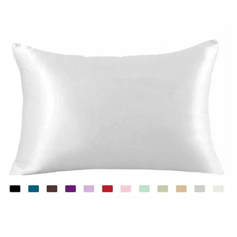 SearchFindOrder WHITE / 1PCx51x66cm(20x26in) Silky Satin Standard Queen Pillowcase for Beautiful Hair and Skin