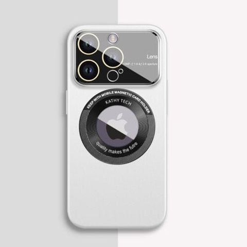 SearchFindOrder White / For iPhone 12 Premium Glass Lens and Phone Case for iPhone 12/13/14 Pro Max, MagSafe Compatible, Frosted Back, Magnetic Protection