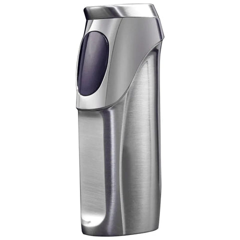 SearchFindOrder White Nickel Blue Flame Pro Touch Triple Torch Lighter USB Charge, Gas Mix & Electric Display