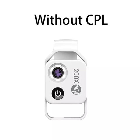 SearchFindOrder White without CPL 200X Microscope Lens with CPL Mobile LED Guide Light  for iPhone & Samsung