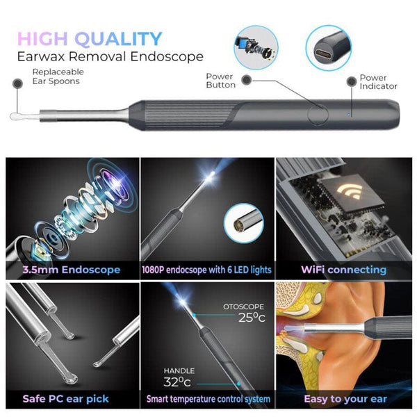 SearchFindOrder Wireless Smart Ear Cleaner with Visual Inspection