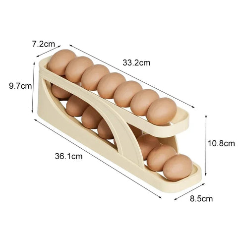 SearchFindOrder Yellow Automatic Rolling Egg Rack Holder Storage Box