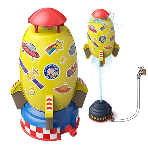 SearchFindOrder Yellow Exciting Outdoor Water Rocket Sprinkler for Kids