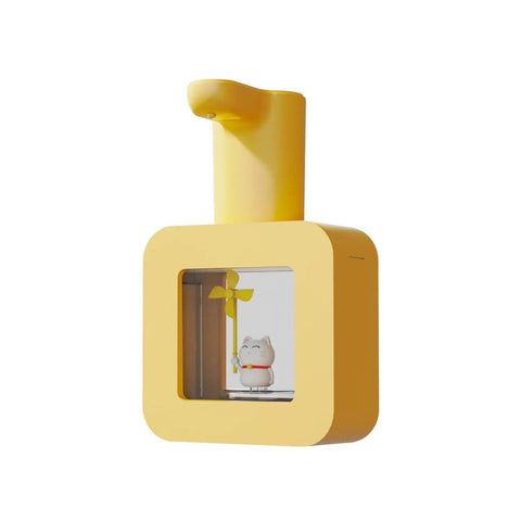 SearchFindOrder yellow lucky cat Cute Animal Touch-Free USB Charging Foam Soap Dispenser