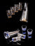 SearchFindOrder Zen Crystal Mountain Blue Set 1 Decanter, 4 Shot Glasses, and Bullet Vodka Glass