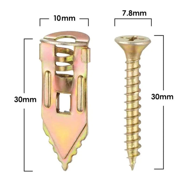 SearchFindOrder zinc-colored 1 / M12x30mm Self-Drilling Drywall Anchors