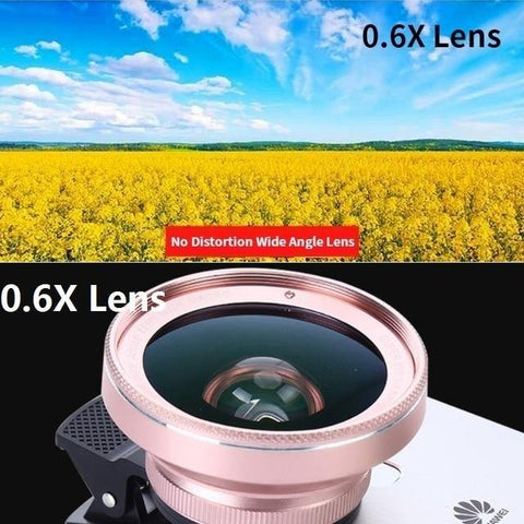 SearchFindOrder 0.6X Rose Gold Lens Only 4K HD Super 15X Macro Lens for Smartphone Anti-Distortion 0.45X 0.6X Wide Angle Lens