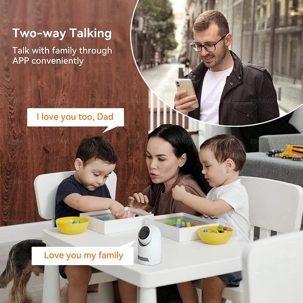 SearchFindOrder 1080P HD 2MP Mini WiFi Camera for Indoor Security, Auto-Tracking Baby Monitor with Motion Detection (128GB)