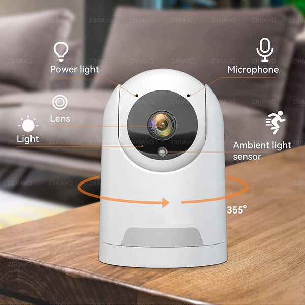 SearchFindOrder 1080P HD 2MP Mini WiFi Camera for Indoor Security, Auto-Tracking Baby Monitor with Motion Detection