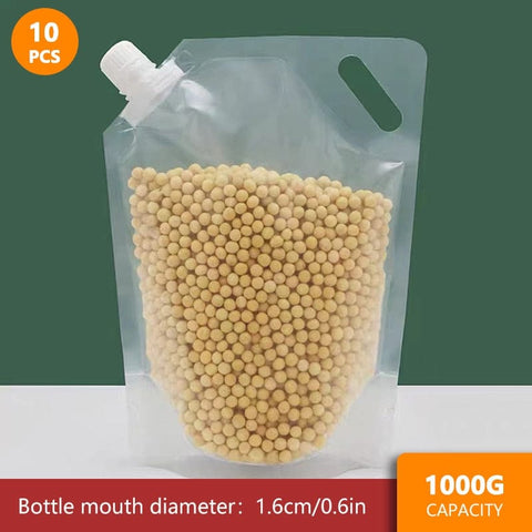 SearchFindOrder 10pcs Medium size Clear Cereal & Beverage Sealing Bag With Handle (10 Pack)