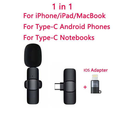SearchFindOrder 1in1TypeC-IOSAdapter Wireless Portable Microphone for iPhone and Android