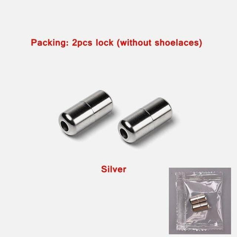 SearchFindOrder 2pcs Silver Smart No-Tie Shoelaces