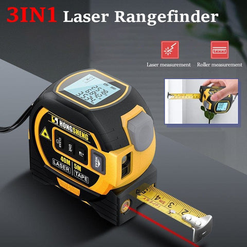 SearchFindOrder 3-in-1 High-Precision Laser Rangefinder, 5m Tape & Infrared Distance Meter