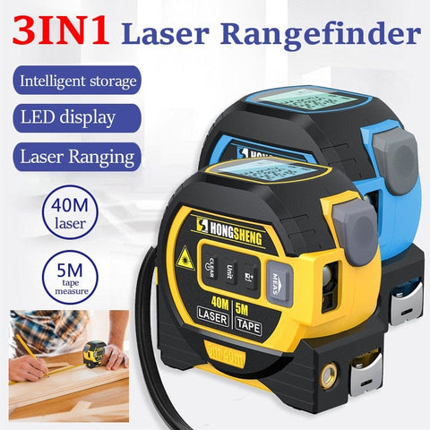 SearchFindOrder 3-in-1 High-Precision Laser Rangefinder, 5m Tape & Infrared Distance Meter