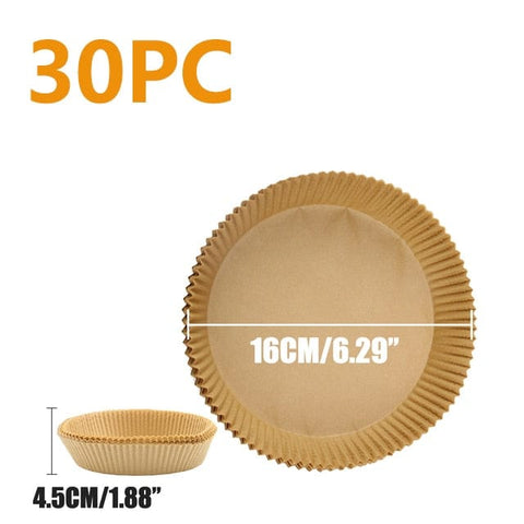 SearchFindOrder 30Pcs 16cm Round B Oil-Proof Water-Proof Disposable Non-Stick Air Fryer Paper Liner Paper