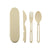 SearchFindOrder 3Pcs Beige and Case Portable All-in-one Travel Cutlery Set